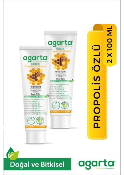 Doğal Propolis Diş Macunu 100 ml/130 Gr (2 Adet)