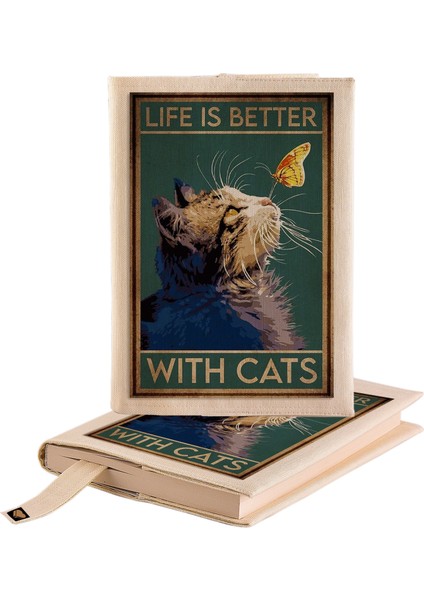 Kitap Kılıfı Kitap Ayracı Book Cover Kedi