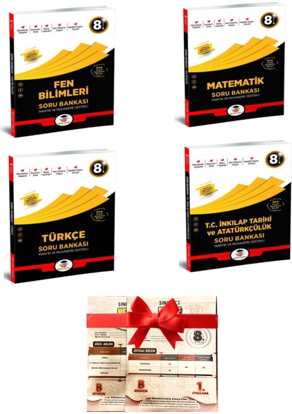 8. Sınıf Matematik + Fen + Inkılap + Türkçe Soru Bankası + Deneme