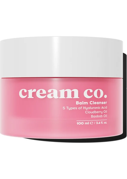 Cream Co. Balm Yüz Temizleyici | Aydınlatıcı Nem Makyaj Temizleme | Hyaluronik Asit | Tüm Cilt Tipleri