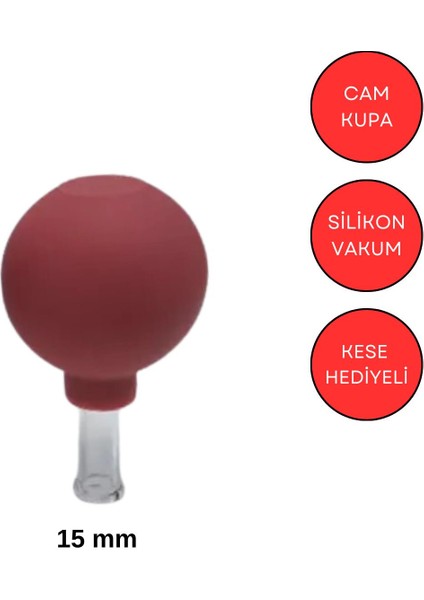 Silikon Vakumlu Göz ve Burun Çevresi Cam Masaj Kupası No:1 Kırmızı Renk