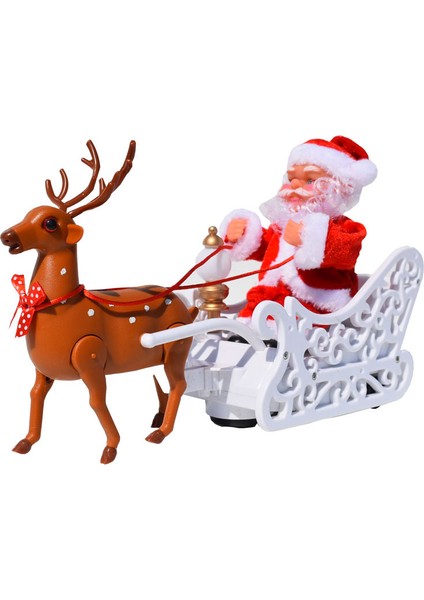 Geyik Arabası Müzik Elektrikli Noel Baba Çocuk Oyuncağı Noel Hediyesi Çekti (Yurt Dışından)