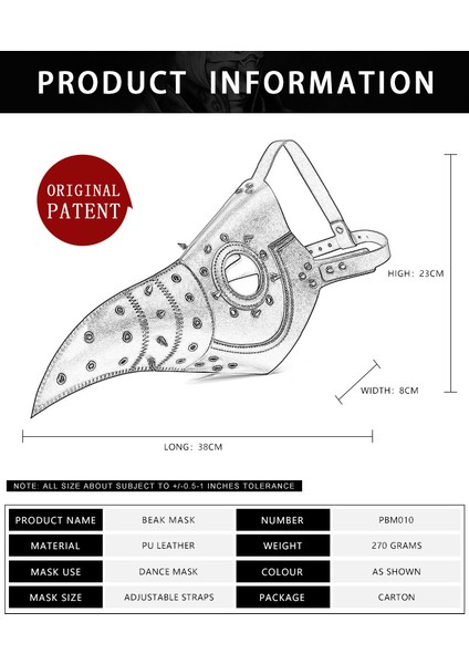 Cadılar Bayramı Yeni Avrupa ve Amerikan Punk Ortaçağ Veba Uzun Kuş Gagası Maskesi (Yurt Dışından) indirimleri
