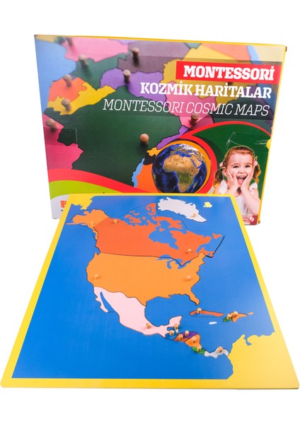 Montessori Kuzey Amerika Haritası Puzzle