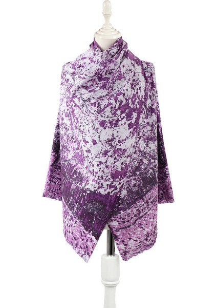 Mor Şeftali Ağacı Desen Kışlık Şal