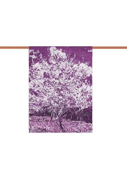 Mor Şeftali Ağacı Desen Kışlık Şal modelleri