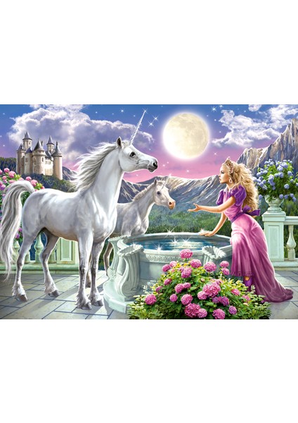 120 Parça Prenses ve Unicorn Çocuk Puzzle