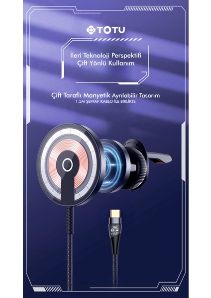 CACW-063 Super Fast Magsafe Özelikli 15 W Araç Içi Kablosuz Telefon Tutucu modelleri