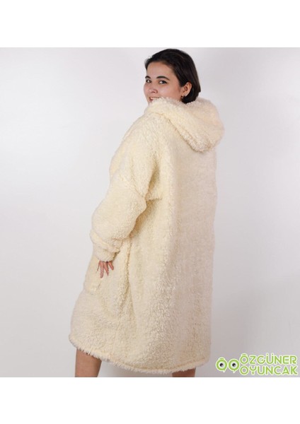 Rahat ve sıcak tutan peluş polar giyilebilir battaniye pijama, konforlu anlar için ideal