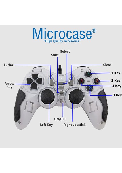 USB Kablolu Çift Titreşimli Pc Konsol Oyun Kolu Gamepad Joystick -AL4630 YK6005