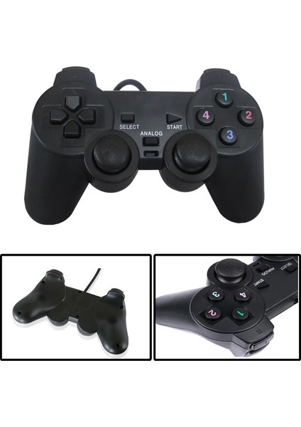 USB Kablolu Titreşimli Pc Konsol Oyun Kolu Gamepad Joystick -AL4629 YK6000