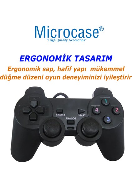 USB Kablolu Titreşimli Pc Konsol Oyun Kolu Gamepad Joystick -AL4629 YK6000
