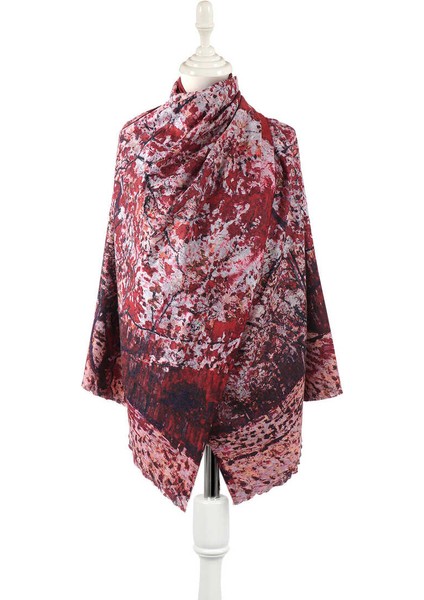 Vişne Şeftali Ağacı Desen Kışlık Şal