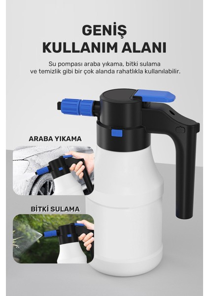 Yeni Model Şarjlı Otomatik Yüksek Basınçlı Oto Araba Yıkama ve Temizleme Köpük Püskürtücü Araç Yıkama El Pompası