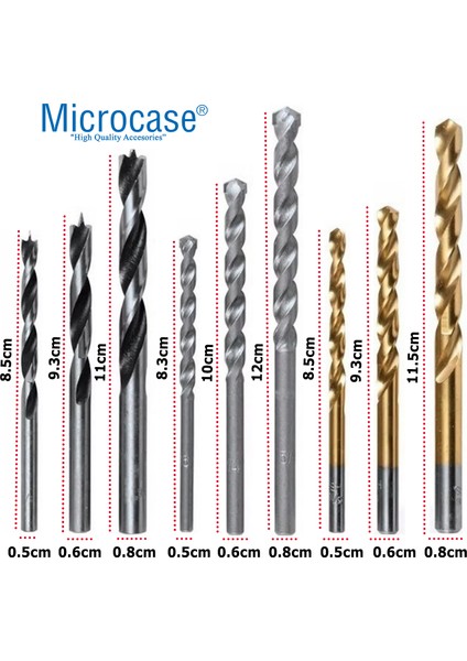 9 Parça Ahşap Metal Beton Matkap Ucu Seti - AL4568 fırsatları