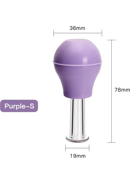 Silikon Vakumlu Abs Plastik Yüz Masaj Kupası 4'Lü Set Mor Renk fırsatları