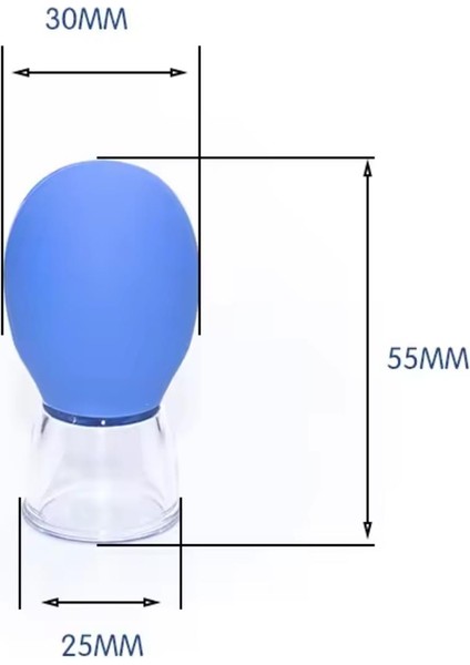 Mini Silikon Vakumlu Mika Yüz Masaj Kupası 4'Lü Set Mavi-Mor Renk modelleri