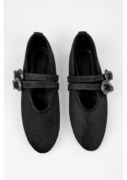 Kadın Rodeo Siyah Süet Toka Detaylı Babet fırsatları