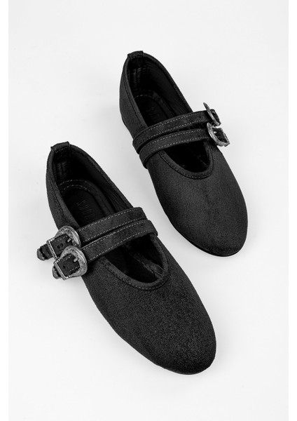 Kadın Rodeo Siyah Süet Toka Detaylı Babet indirimleri