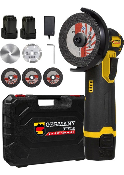 ALMAN-MS365 Çift Akülü Açılı Şarjlı Avuç Taşlama Demir Kesme 75MM