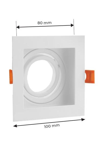 GU10 Dekoratif Kare Metal Kasa - Siyah fiyatları