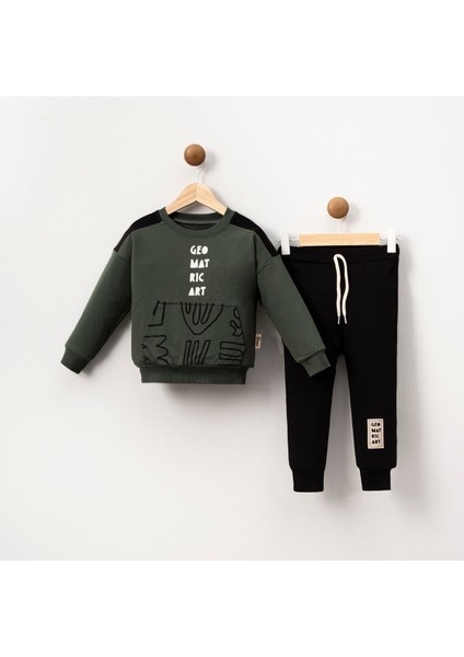 Geometrik Art Baskı Desenli Takım