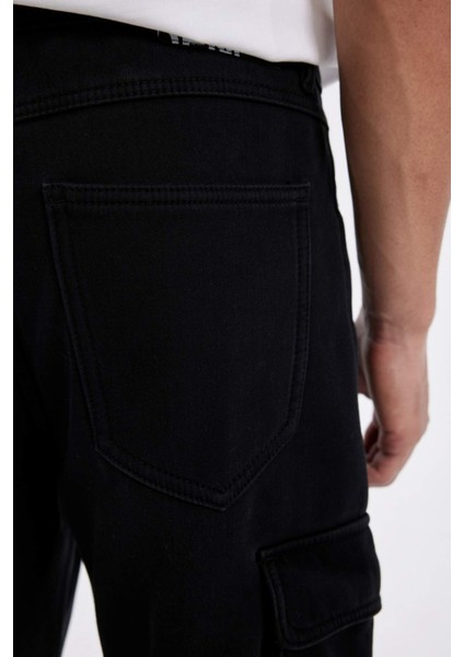 Kışlık Relax Fit Rahat Kesim Geniş Paça Siyah Jean Pantolon C9500AX24WN