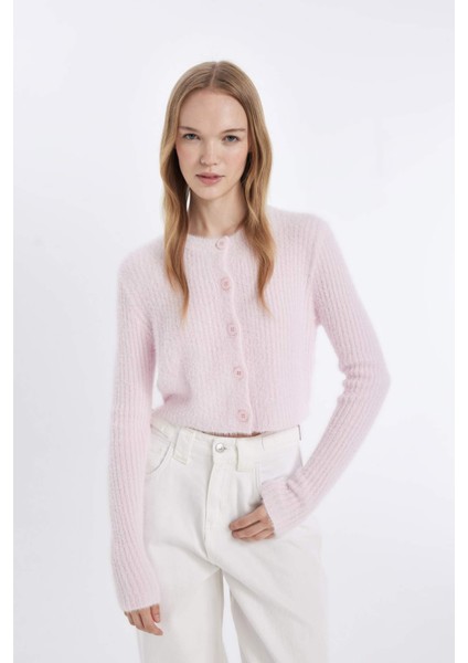 Coool Slim Fit Dar Kesim Bisiklet Yaka Triko Hırka Z9318AZ24WN