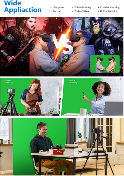 Chromakey- Screen Yeşil Fon Perde(1.5 X 2 M)