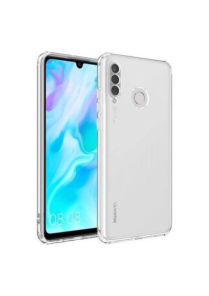 Huawei P30 Lite Kılıf Kamera Korumalı Şeffaf Onyx Tpu Süper Silikon Kapak