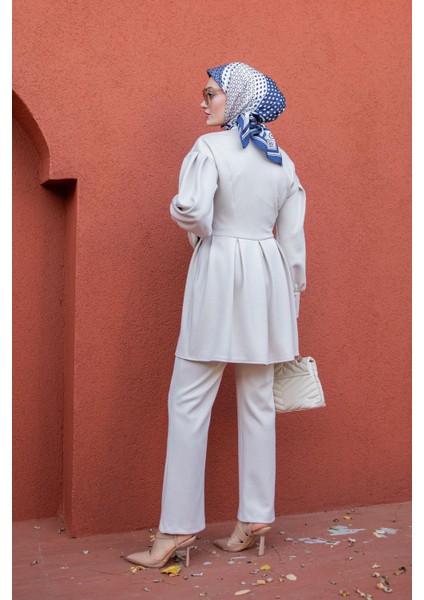 Rose Dalgıç Gül Detaylı Pantolon Tunik Takım-Zeytin fırsatları