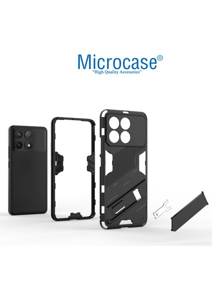 Xiaomi Poco F6 Pro Matrix Serisi Armor Standlı Perfect Koruma Kılıf - Siyah AL3416 modelleri