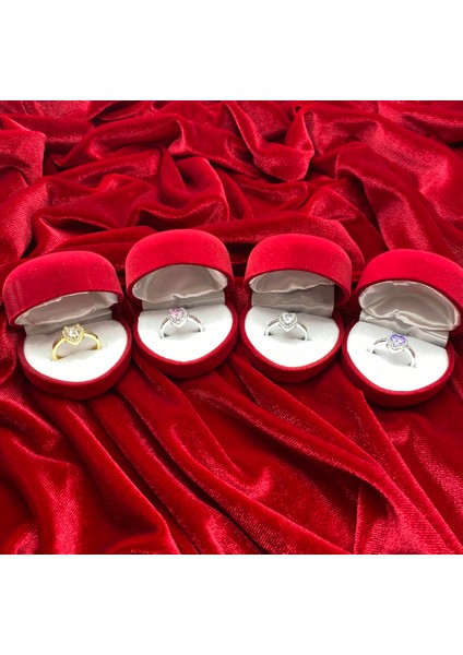 Işıklı Kutuda Kalpli Altın Kaplama Yüzük Doğum Günü Sevgiliye Hediye Paketi fiyatları