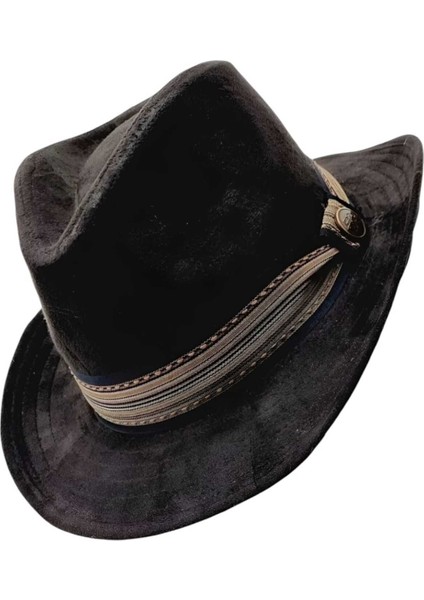 Unisex Nubuk Kovboy Fötr Şapka