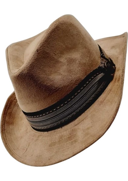 Unisex Nubuk Kovboy Fötr Şapka