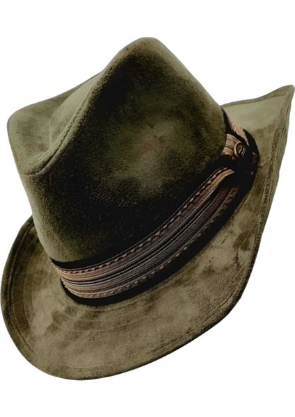 Unisex Nubuk Kovboy Fötr Şapka