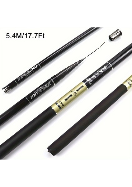 1 Parça Karbon Fiber Taşınabilir Geri Çekilebilir Olta Kamışı 5,4 m (Yurt Dışından)