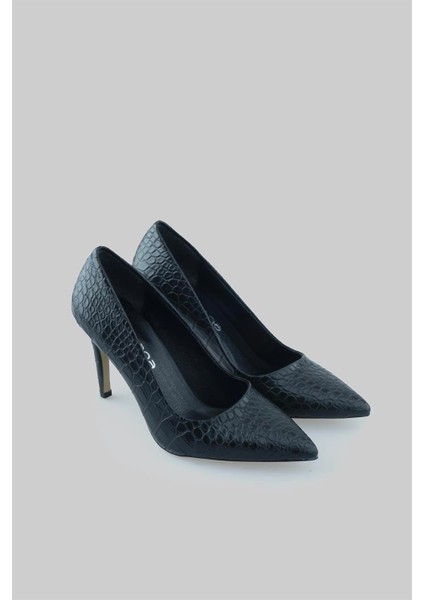Özel Seri Klasik Stiletto Siyah Croco