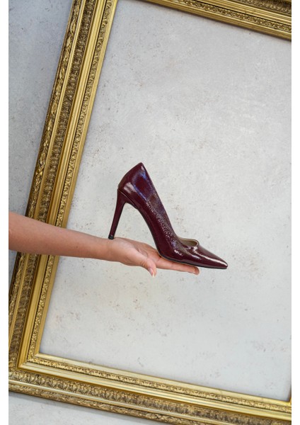 Özel Seri Klasik Stiletto Bordo Kırışık fiyatları