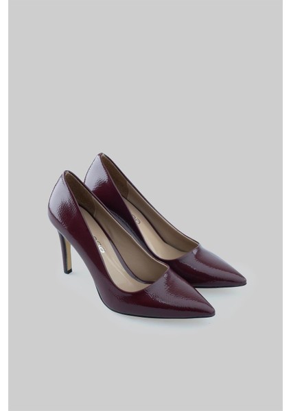 Özel Seri Klasik Stiletto Bordo Kırışık fırsatları