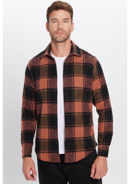 Erkek Slim Fit Dar Kesim Oduncu Kareli Kışlık Gömlek modelleri