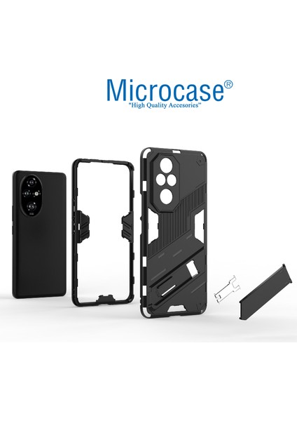 Honor 200 Pro Matrix Serisi Armor Standlı Perfect Koruma Kılıf - Siyah AL3416