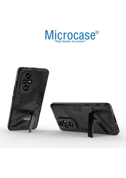 Honor 200 Pro Matrix Serisi Armor Standlı Perfect Koruma Kılıf - Siyah AL3416