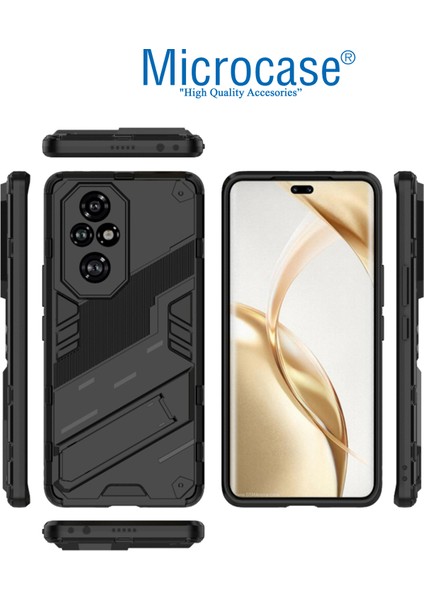 Honor 200 Pro Matrix Serisi Armor Standlı Perfect Koruma Kılıf - Siyah AL3416