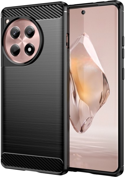 Oneplus 12R / Oneplus Ace 3 Brushed Carbon Fiber Silikon Kılıf - Siyah AL3332