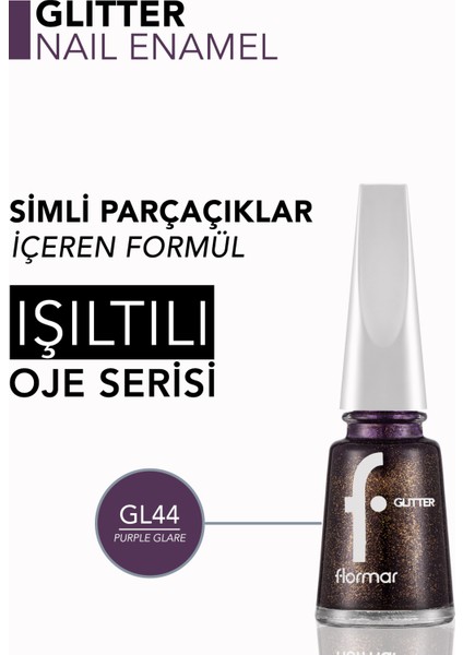 Glitter Yarı Transparan & Parlak Bitişli Simli Oje