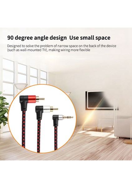 90 Derece 3.5mm Erkek - 2 Rca Aux Y Mikrofon Fişi Dizüstü Bilgisayar Için 1m (Yurt Dışından) modelleri