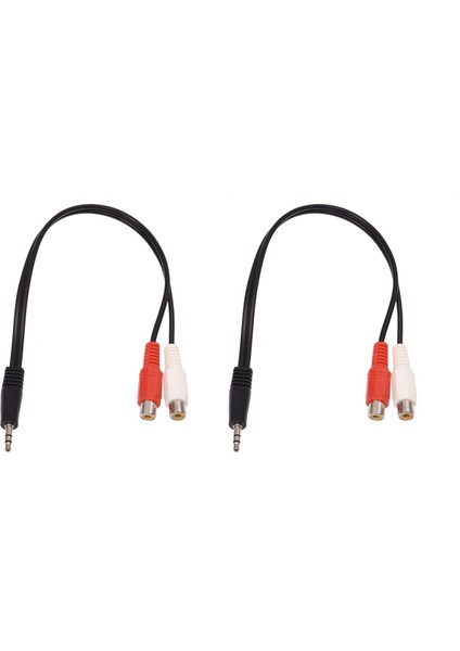 Adet 3.5mm Stereo Adaptör Kulaklık Jakı - 2 Rca Jak Adaptörü Kablosu (Yurt Dışından)