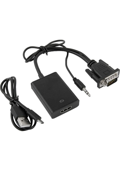 Adaptör, Ses ve Güç Kaynağı Bağlantı Noktası ile 1080P VGA - HDMI Dönüştürücü (Yurt Dışından)