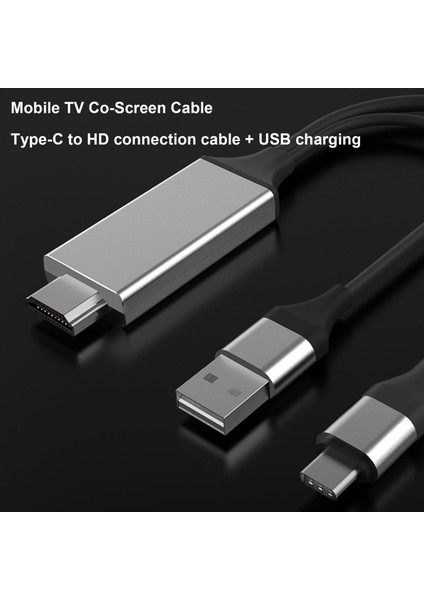 Type-C - HDMI Uyumlu Adaptör Kablosu Siyah (Yurt Dışından) fırsatları